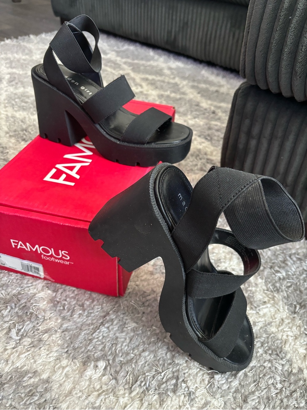 Madden Girl Templee Black Platform sandals